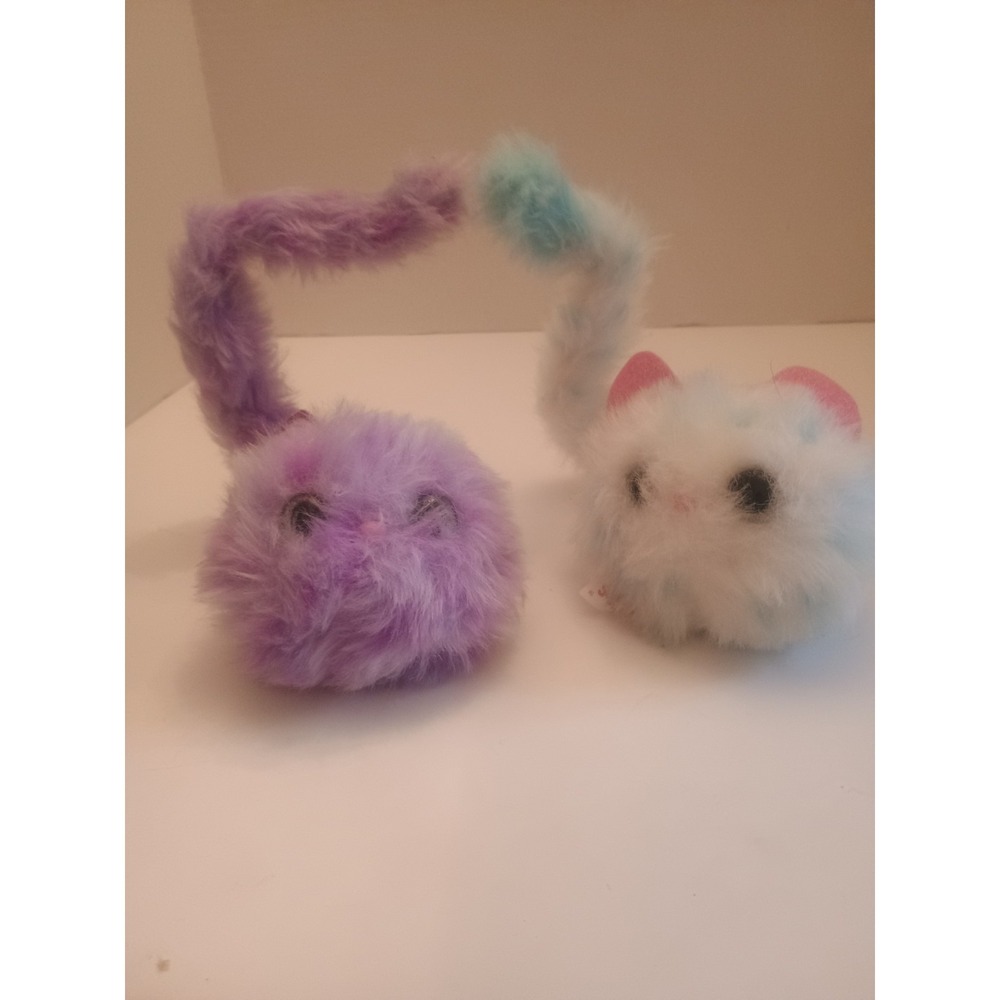 Pomsies Plush Lot Of 2 Interactive Sound Lights Purple And White Pink Toys Dolls